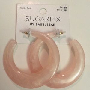 Sugarfix by Baublebar Pink Stone Hoop Earrings